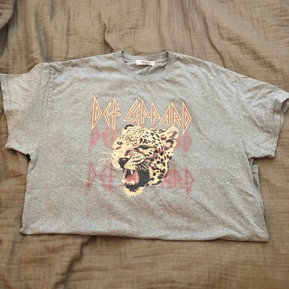 Free People Def Leppard Oversized Vintage Tee